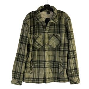 NWT Hurley Green Plaid Fleece Bonded Sherpa Shacket Size M